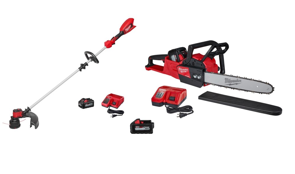 Milwaukee M18 String Trimmer Kit and 16 Chainsaw Kit with XC 6Ah Battery Bundle - Intensery
