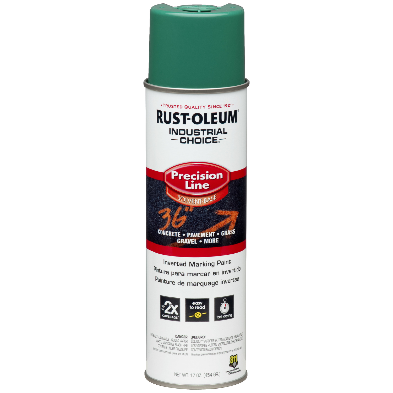 Rust-Oleum Industrial Choice System SB OSHA Safety Green Inverted Marking Paint 17 oz - Intensery