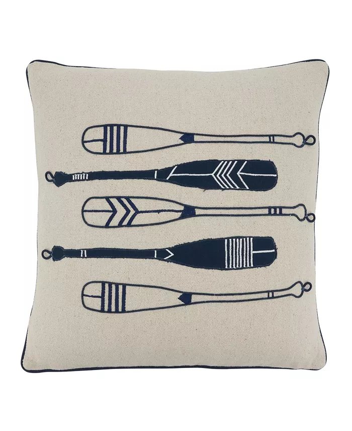 Saro Lifestyle Vintage Oars Decorative Pillow， 18