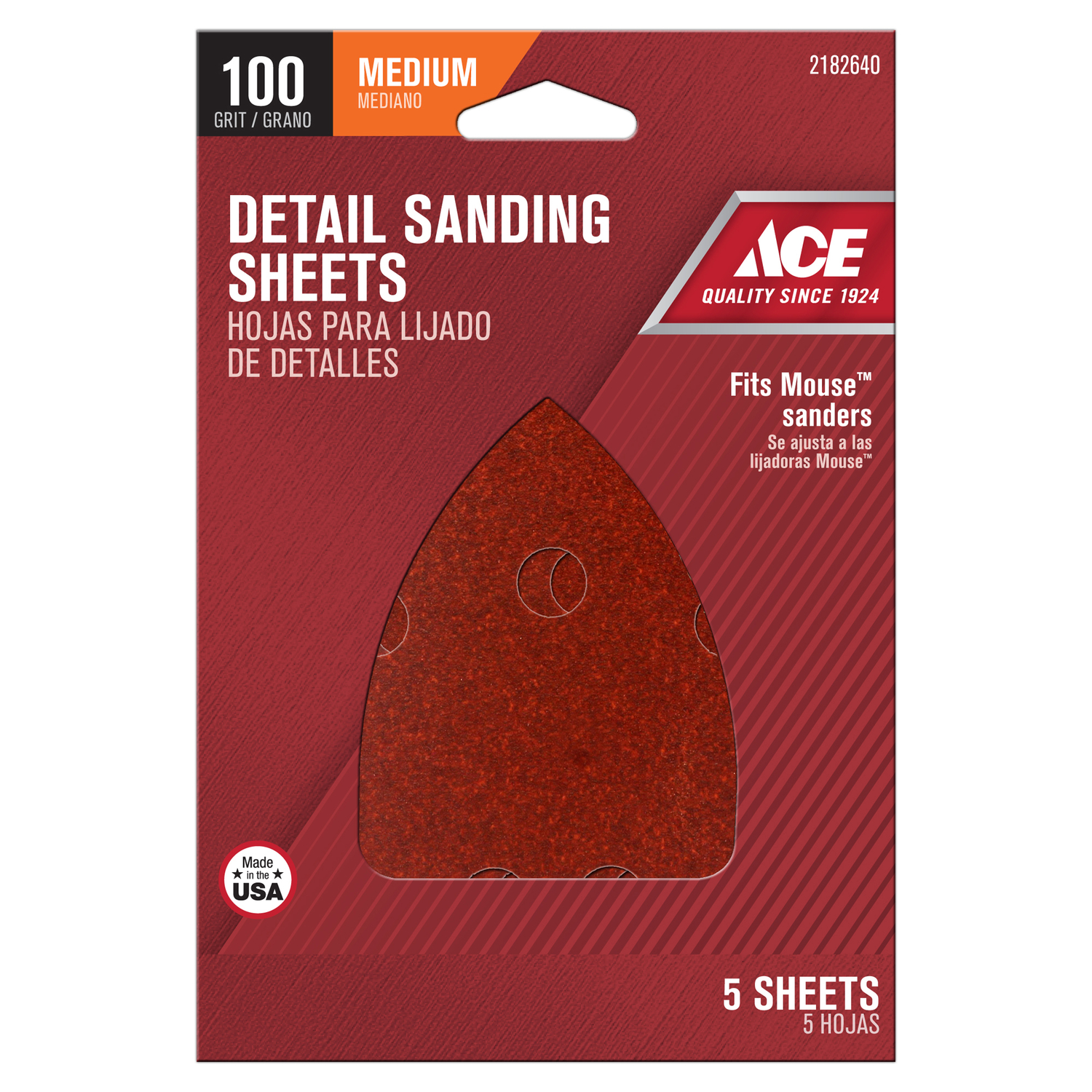 Ace Mouse 5 in. L X 3-1/2 in. W 100 Grit Aluminum Oxide Mouse Sandpaper 5 pk - Intensery
