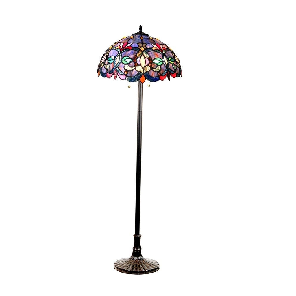 Chloe Tiffany Style Victorian Design 2-light Dark Antique Bronze Floor Lamp - Intensery