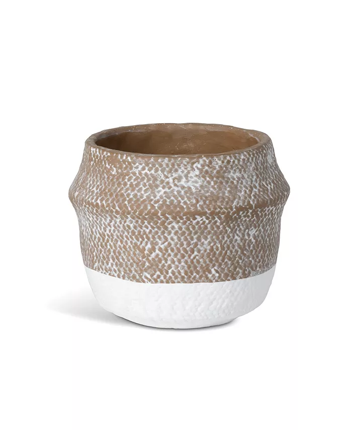 Park Hill Collection Woven Pattern Cement Pot Large - Intensery