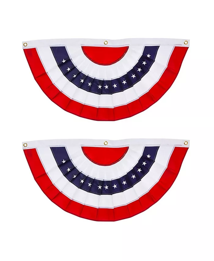 Evergreen Patriotic Bunting， Medium， Set of 2 - Intensery