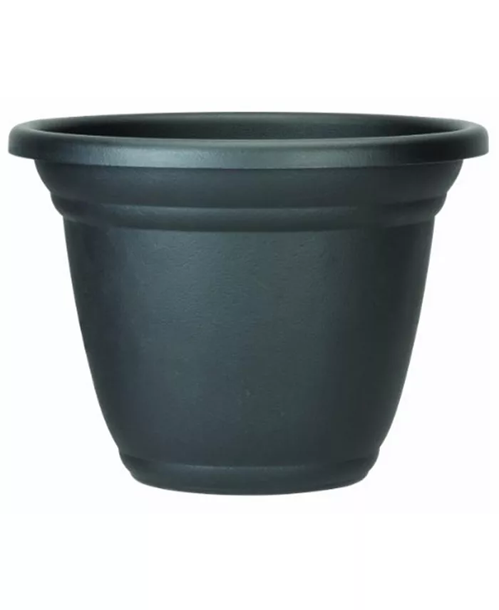 The HC Companies Mojave Round Resin Greenhouse Planter Black， 16in - Intensery