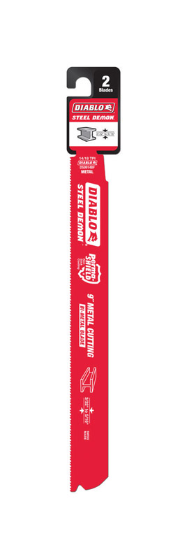 Diablo Steel Demon 9 in. Bi-Metal Dual Tooth Reciprocating Saw Blade 14/18 TPI 2 pk - Intensery