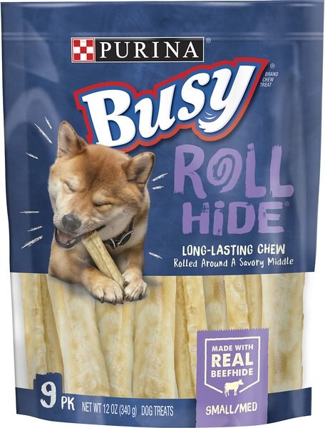Purina Busy Bone Rollhide， Long-Lasting Small/Medium Dog Treat - Intensery