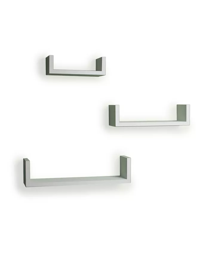 Danya B Floating 'U' Laminated Shelves - Set of 3 - Intensery