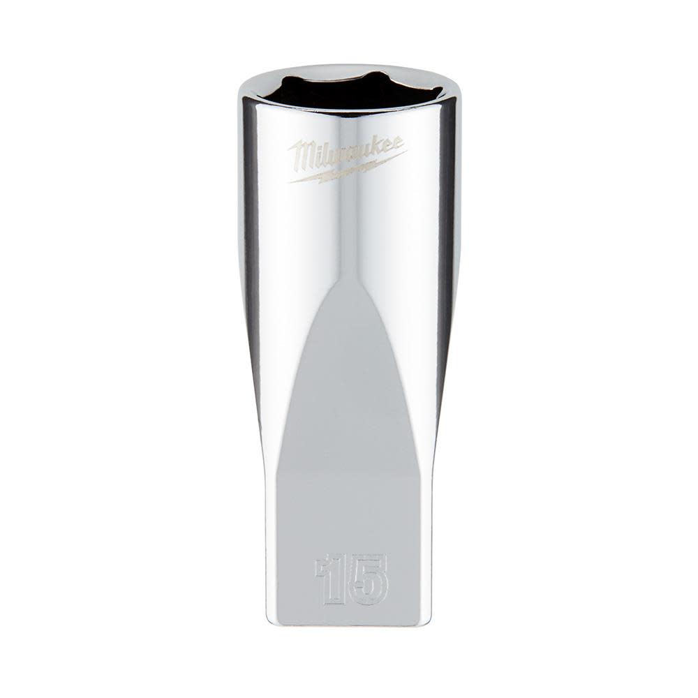 Milwaukee 1/4 in. Drive 15mm Metric 6-Point Deep Socket 45-34-9053 from Milwaukee - Intensery