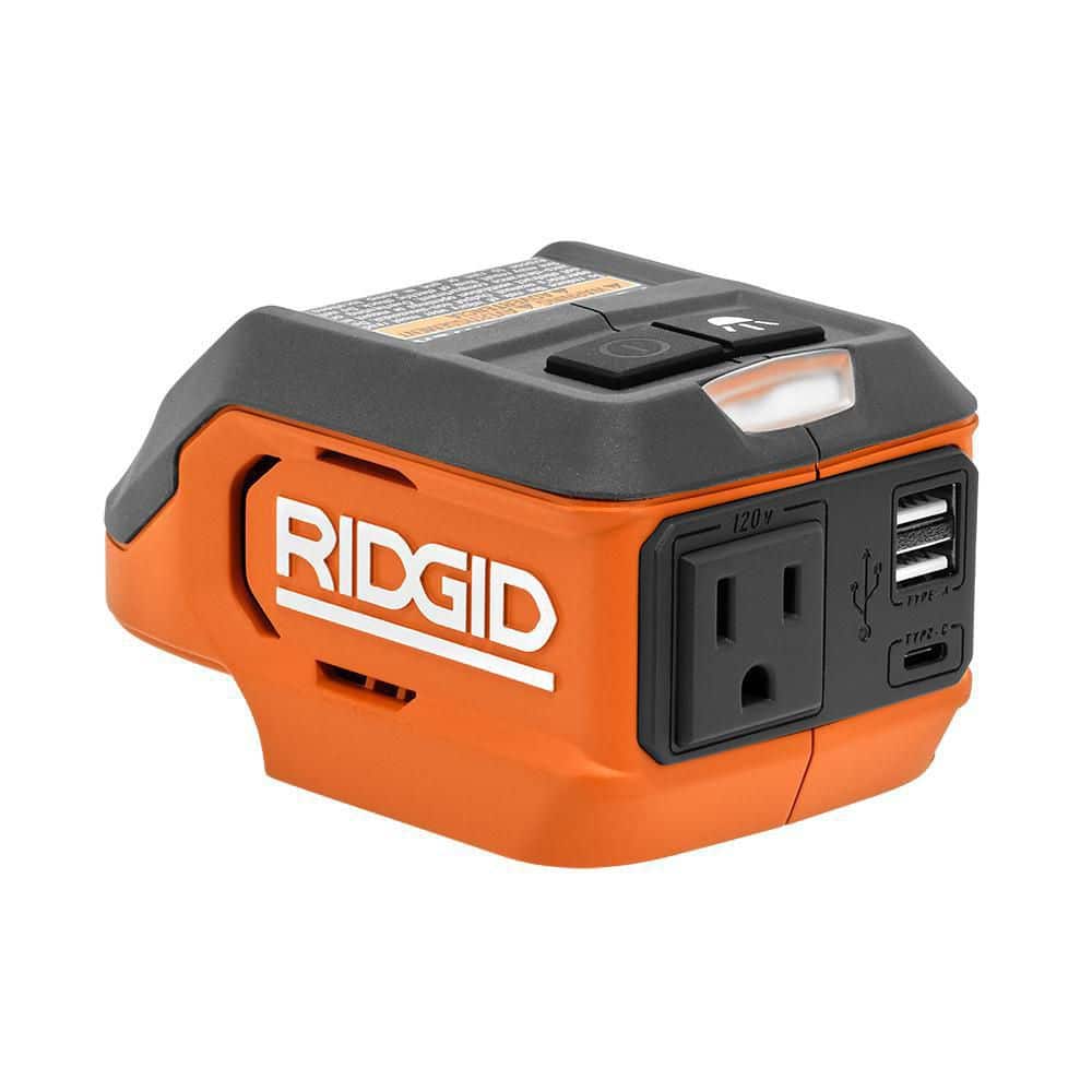 RIDGID 18V Cordless 175-Watt Power Inverter (Tool Only) AC86097 - Intensery