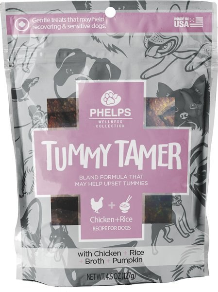 Phelps Wellness Collection Tummy Tamer Chicken and Rice Recipe Dog Treats， 4.5-oz bag - Intensery