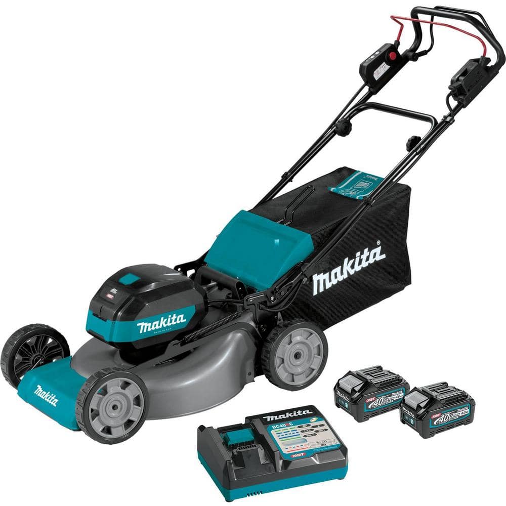 Makita 40-Volt max XGT Brushless Cordless 21 in. Walk Behind Self-Propelled Commercial Lawn Mower Kit (4.0Ah) GML01SM - Intensery