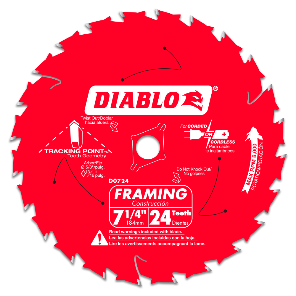 Diablo Tools 7-1/4 x 24 Tooth Framing Saw Blade - Intensery