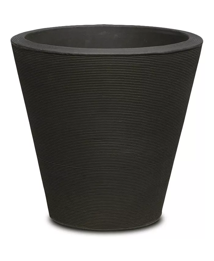 Crescent Garden Madison Planter Plant Pot 14 Inch Caviar Black - Intensery