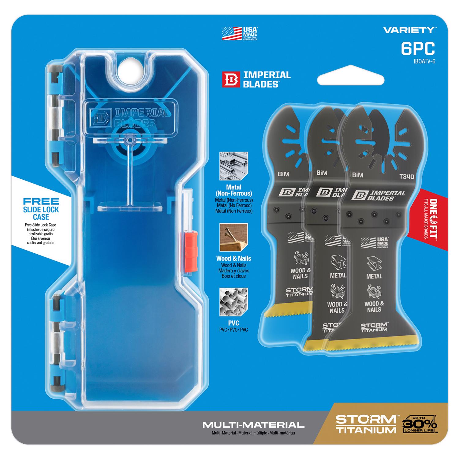 Imperial Blades One Fit Titanium-Coated Bi-Metal Storm Oscillating Saw Blade Set Multi-Material 6 pk - Intensery