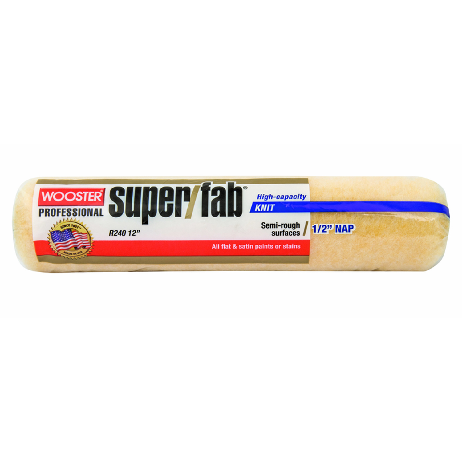 Wooster Super/Fab Knit 12 in. W X 1/2 in. Regular Paint Roller Cover 1 pk - Intensery