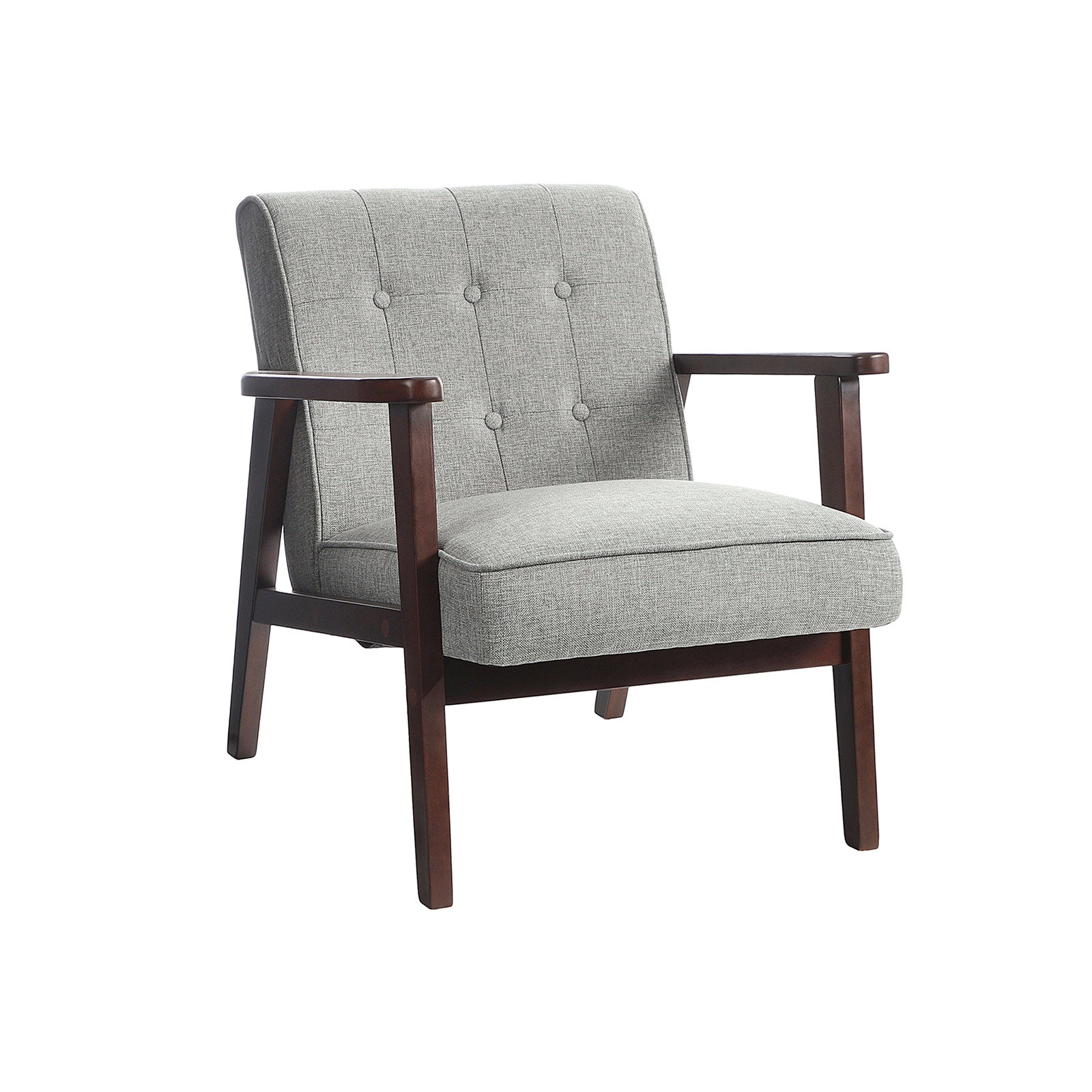 SONGMICS Leisure Chair with Solid Wood Armrest and FeetLight Gray - Intensery