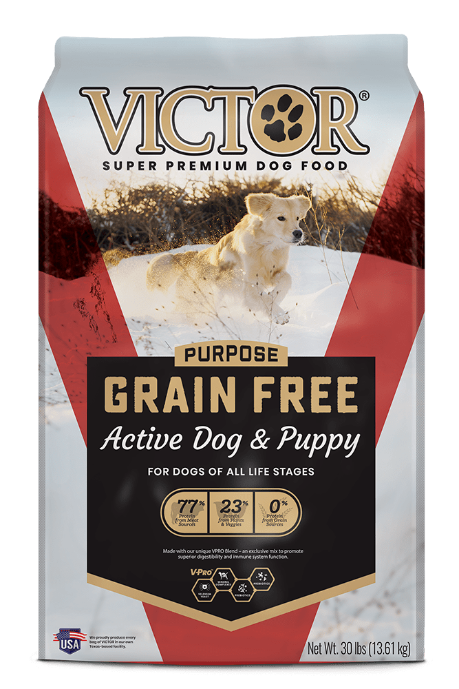 Victor Purpose Grain Free Active Dog and Puppy Dry Dog food - 30 lb Bag - Intensery