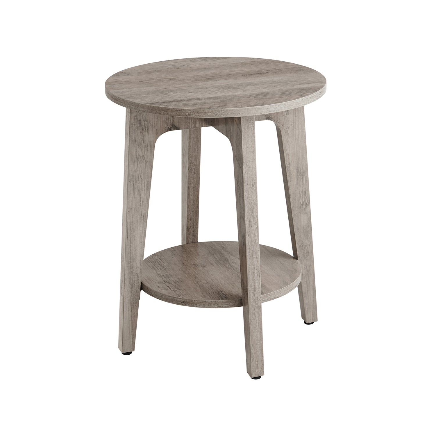 VASAGLE Round End Table with Lower ShelfGreige - Intensery