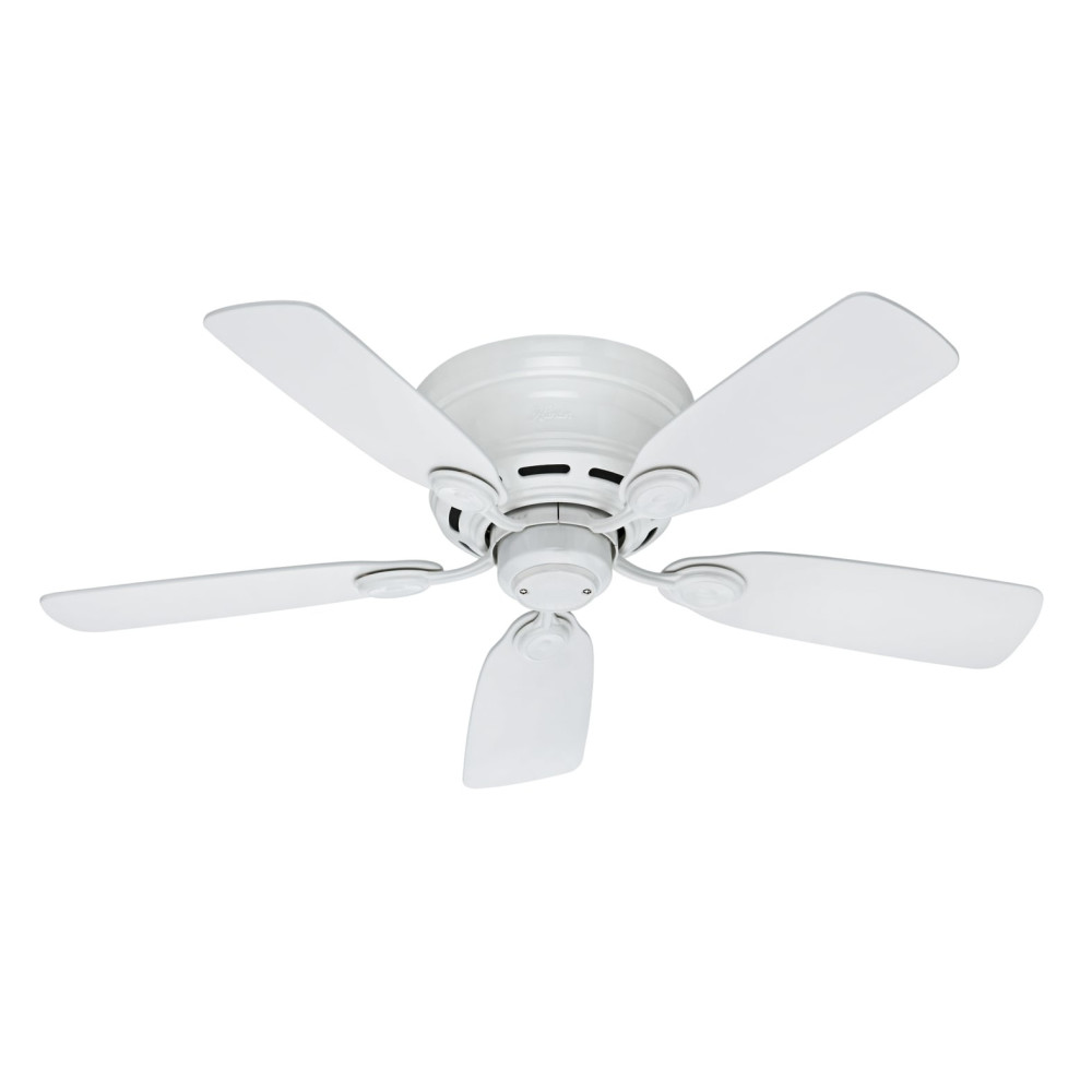 Hunter Low Profile IV Ceiling Fan 42 Indoor White Snow White - Intensery