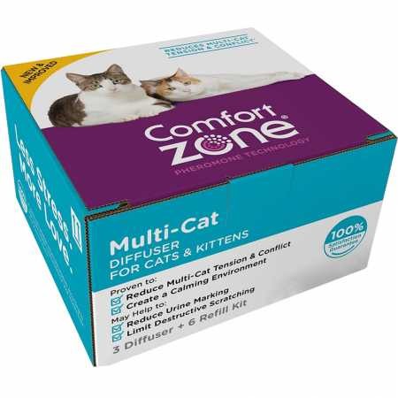 Comfort Zone MultiCat Diffuser for Cats  Kittens  Value Pack (3 Diffuser + 6 Refill) - Intensery