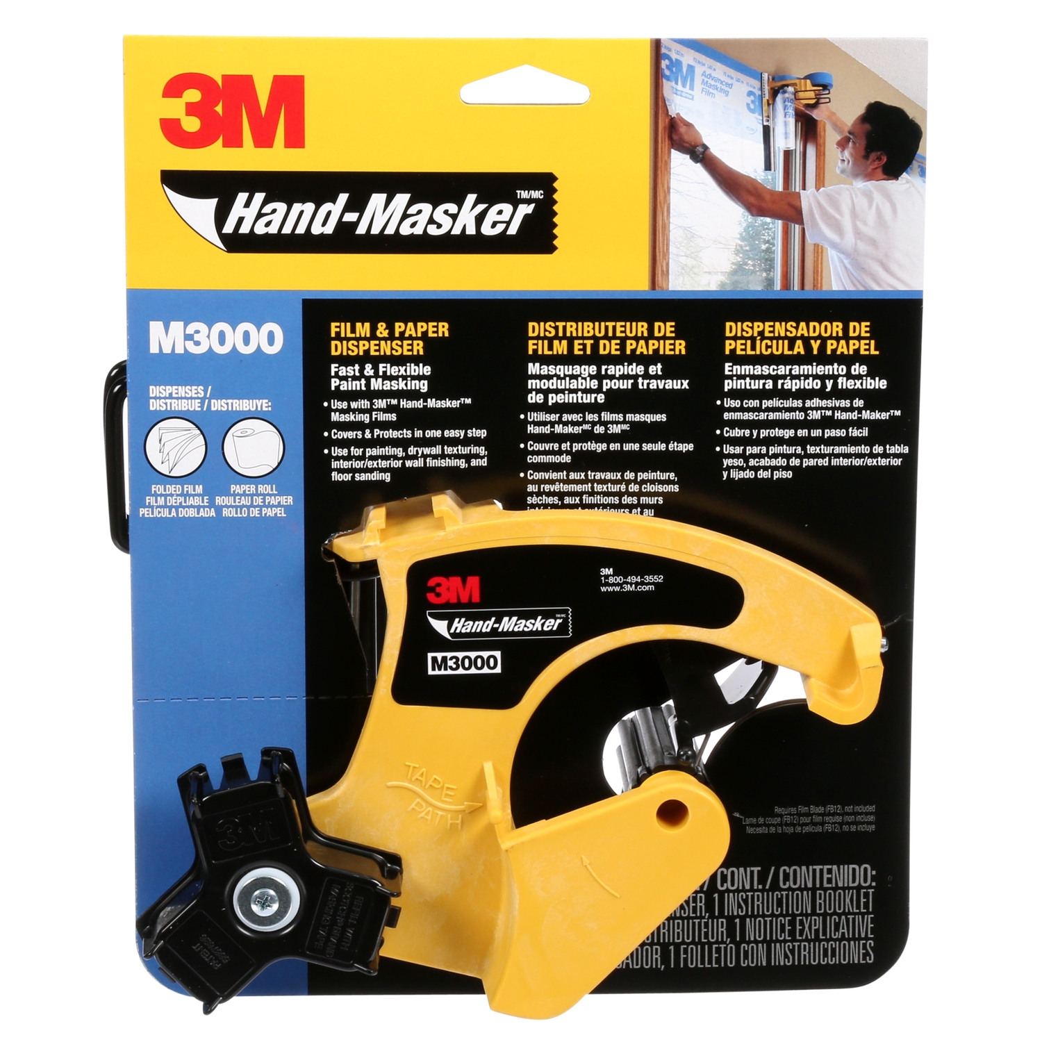 3M Hand-Masker 11.13 in. W Tape Dispenser 1 pk - Intensery