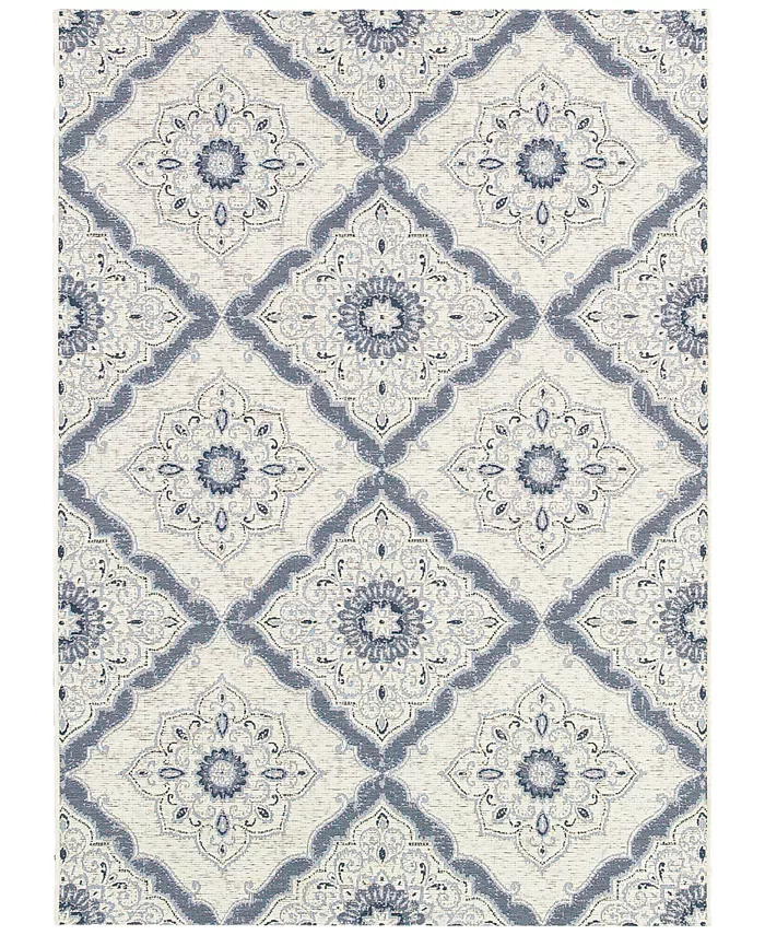 Couristan Dolce 4077 6025 Brindisi Ivory-Grey Indoor Outdoor Area Rug Collection - Intensery