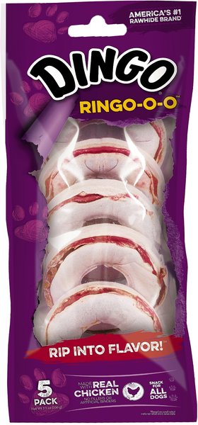 Dingo Ringo-O-O Dog Treats， 5 count - Intensery