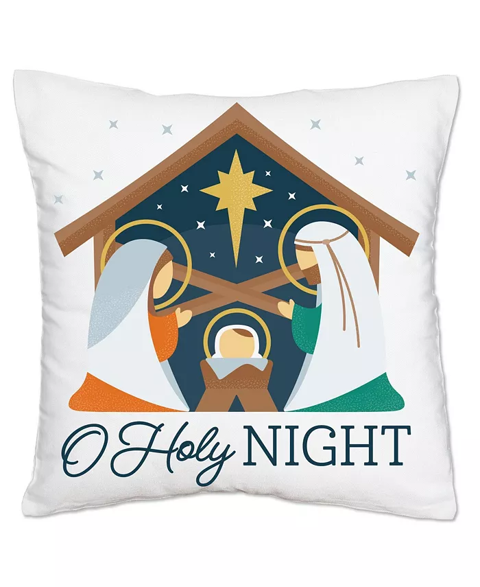 Big Dot of Happiness Holy Nativity - Christmas Decorative Cushion Case Throw Pillow Cover 16 x 16 In - Intensery