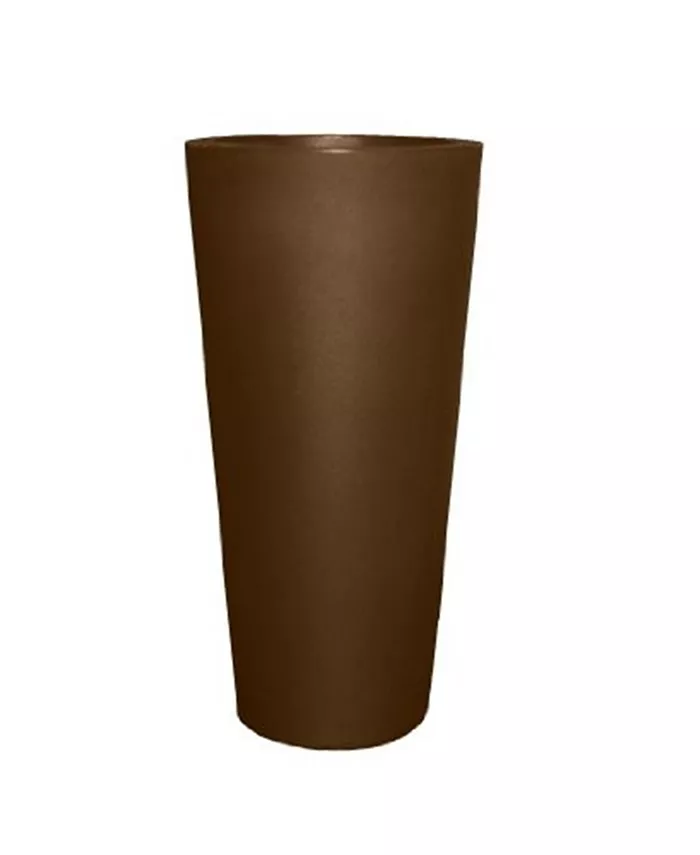Tusco Products Cosmopolitan Round Plastic Garden Planter Espresso 32in - Intensery