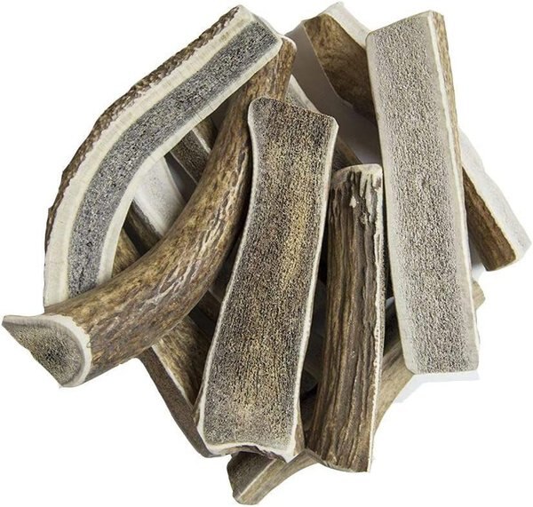 HOTSPOT PETS Split Large Elk Antlers 7-8-in Dog Chew Treats - Intensery