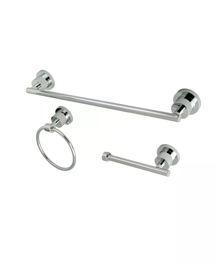 Kingston Brass Concord-Modern 3-Pc. Bathroom Accessories Set in Polished Chrome - Intensery