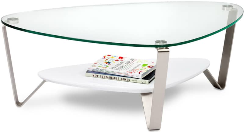 BDI Dino Small White Triangular Coffee Table - Intensery