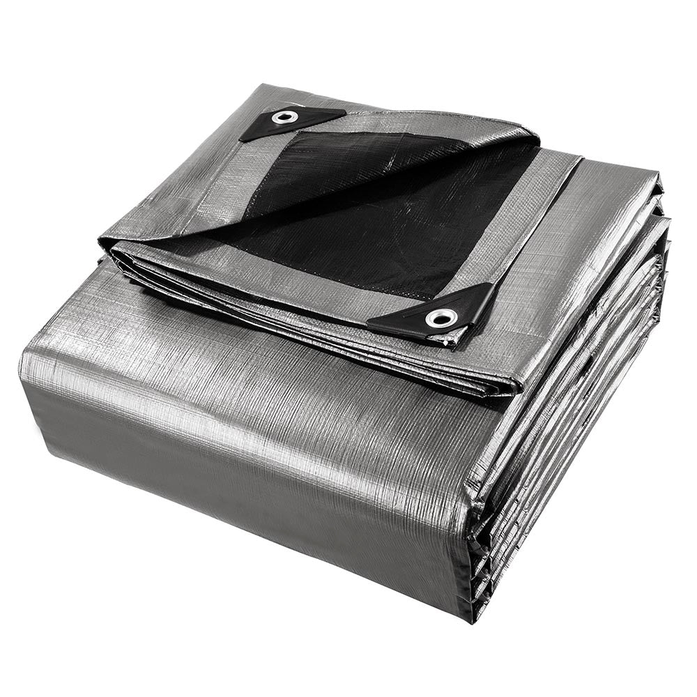 40x50 ft Heavy-Duty Tarp Shelter Cover Tarpaulin Black/Silver - Intensery