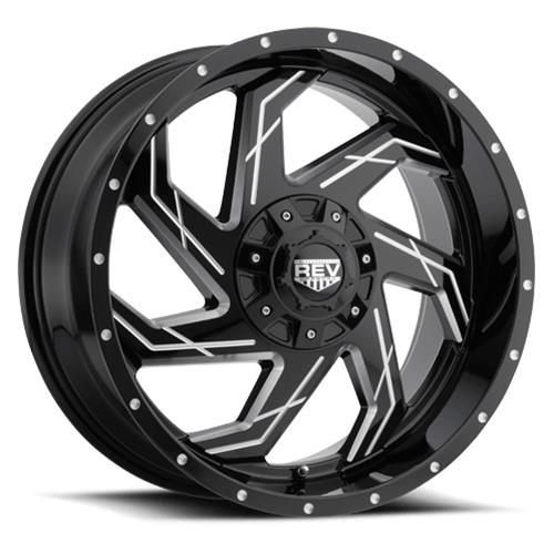 Rev Wheels 895M-7705600 REV Wheels 895 Series Offroad Gloss Black Machined Wheels - Intensery