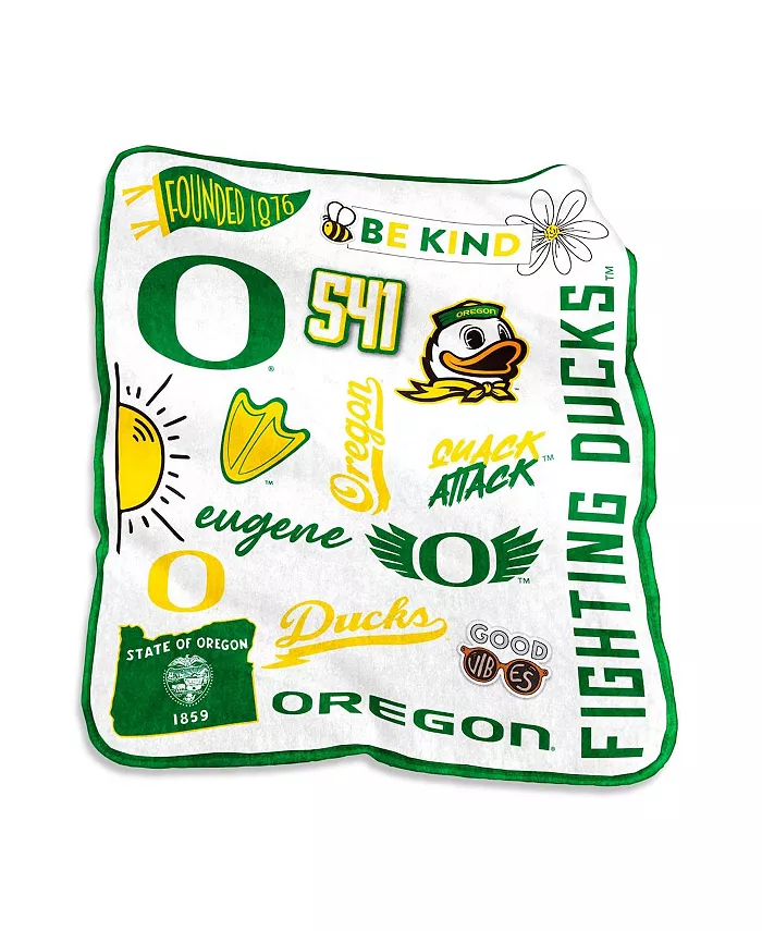 Logo Brands Oregon Ducks 50'' x 60'' Native Raschel Plush Throw Blanket - Intensery
