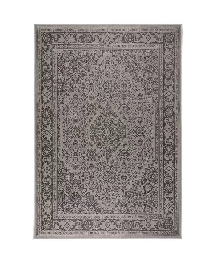 Nicole Miller Patio Country Dahlia Gray Outdoor Area Rug Collection - Intensery