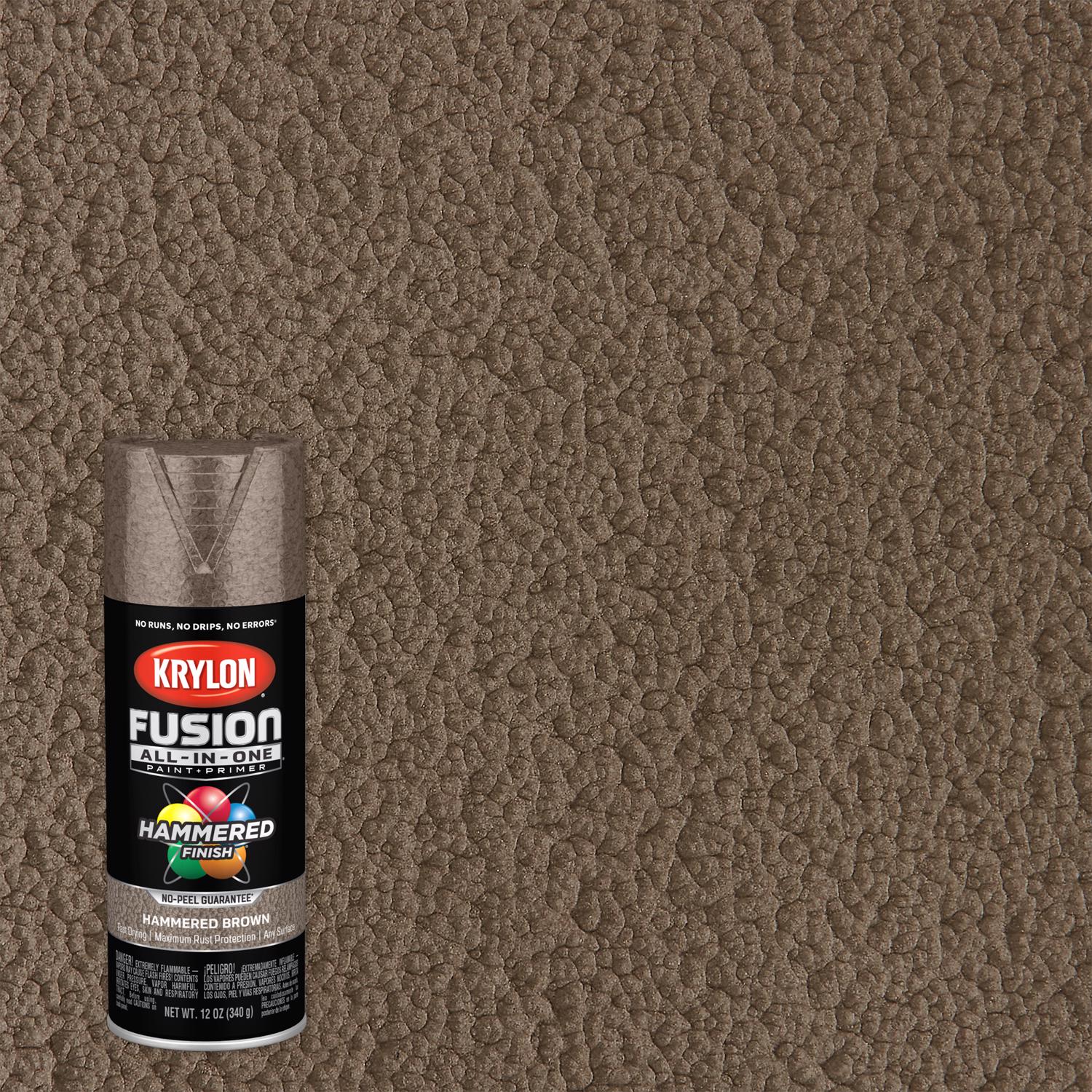 Krylon Fusion All-In-One Hammered Brown Paint+Primer Spray Paint 12 oz - Intensery
