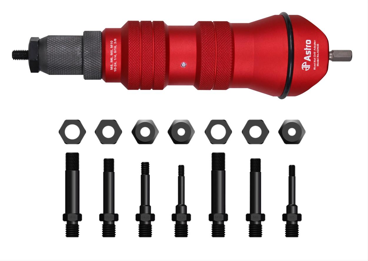 Astro Pneumatic Tool Company ADN38 Astro Pneumatic Tool Company XL Rivet Nut Drill Adapter Kits - Intensery