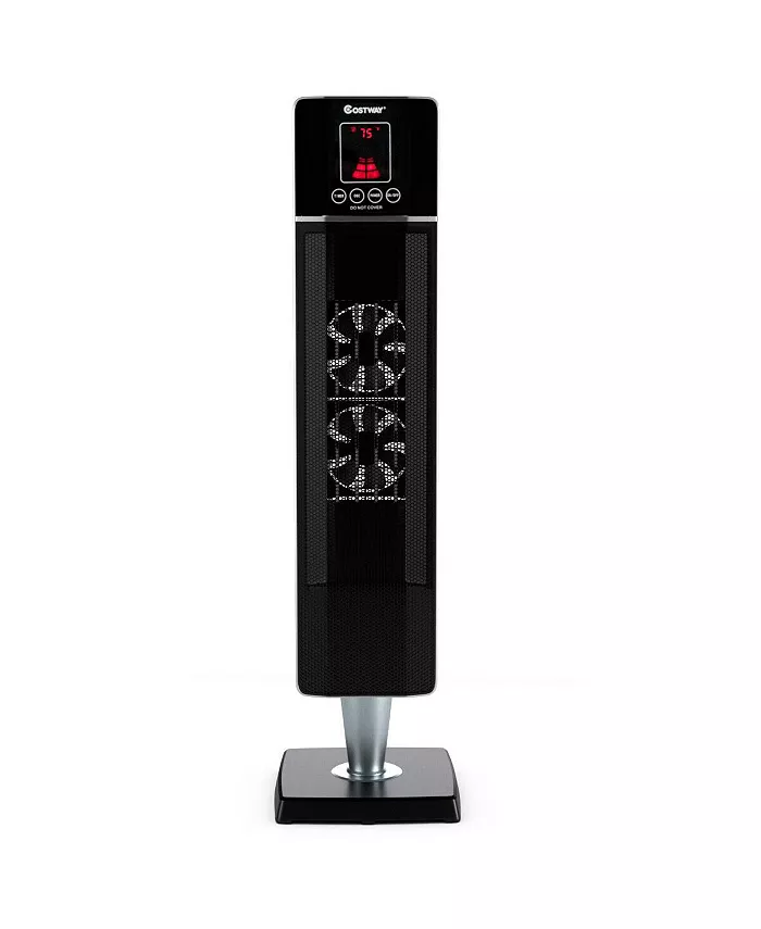 Costway 1500W Portable Oscillating Ceramic Tower Heater Timer Remote Control - Intensery