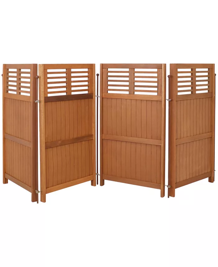 Sunnydaze Decor Meranti Wood Teak Oil Finish Folding Privacy Screen - 44 in - Intensery
