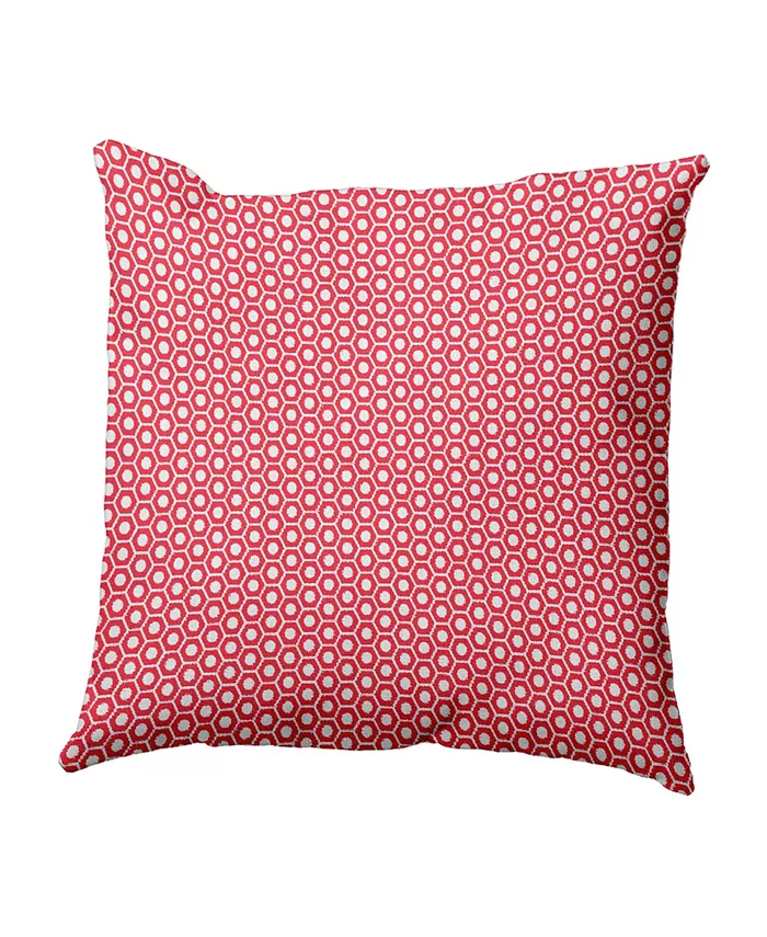 E by Design 16 Inch Coral Decorative Geometric Throw Pillow - Intensery