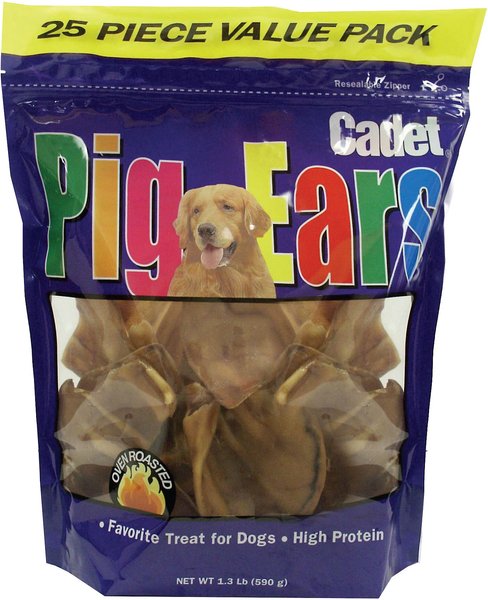 Cadet Natural Pig Ears Dog Treats， 25 count - Intensery
