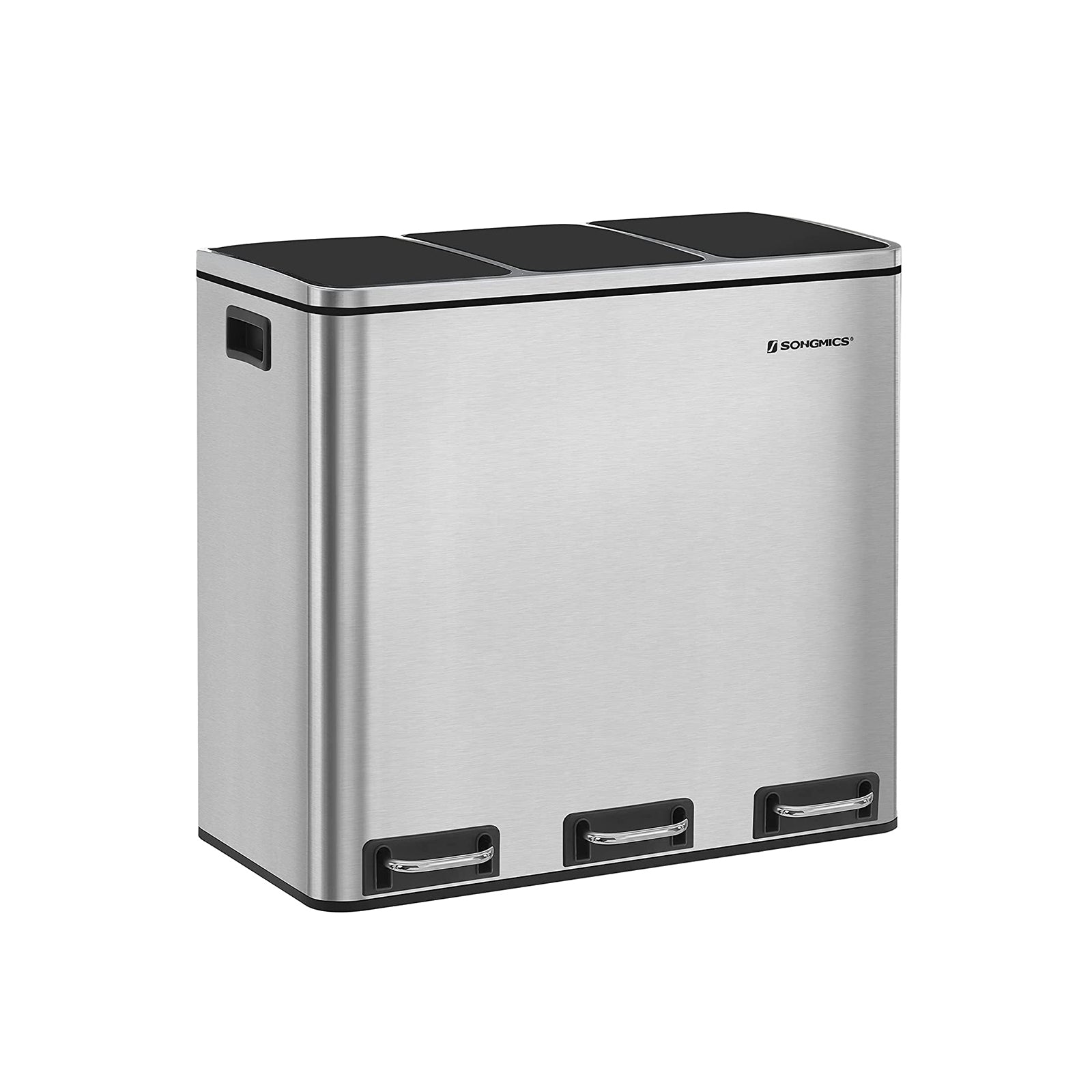 SONGMICS Triple Trash Can Silver - Intensery