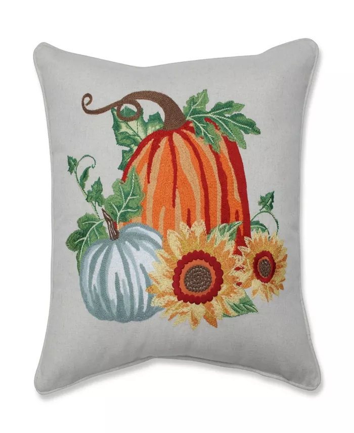 Pillow Perfect Pumpkin Patch Embroidered Decorative Harvest Pillow - Intensery