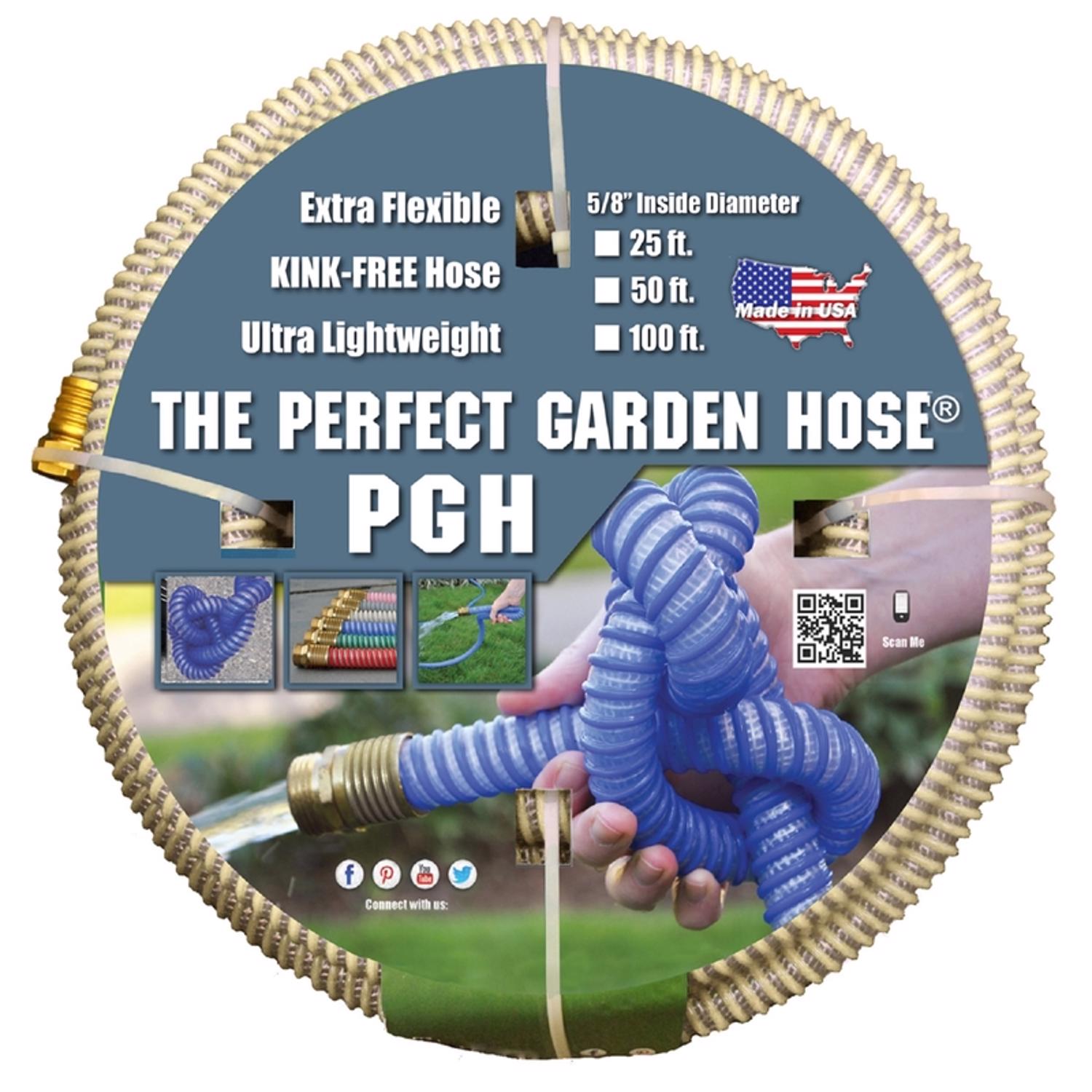 The Perfect Garden Hose 5/8 in. D X 50 ft. L Light Duty Professional Grade Flexible Garden Hose - Intensery