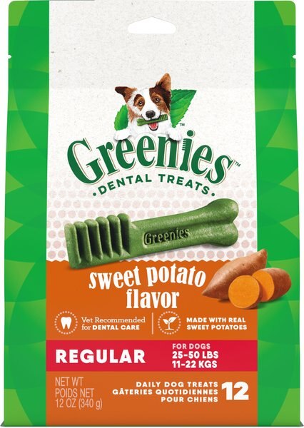 Greenies Regular Sweet Potato Natural Dental Dog Treats - Intensery