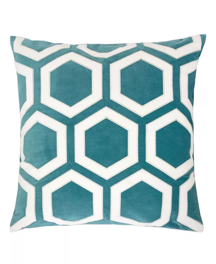 Homey Cozy Sadie Applique Velvet Square Decorative Throw Pillow - Intensery