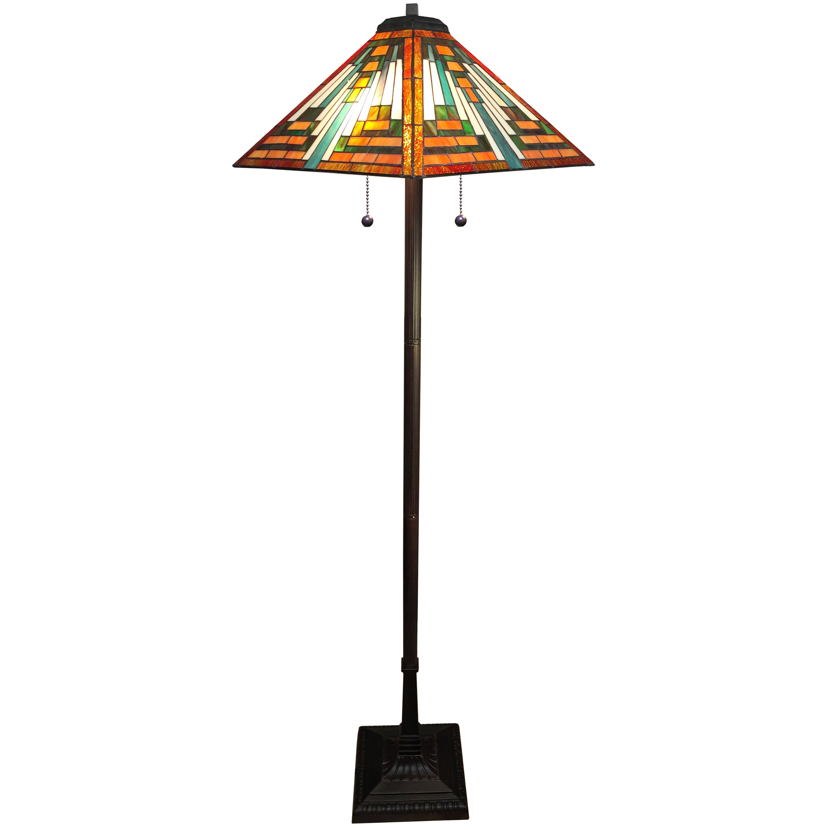 Shay 2-light Orange Tiffany-style 16-inch Floor Lamp - Intensery