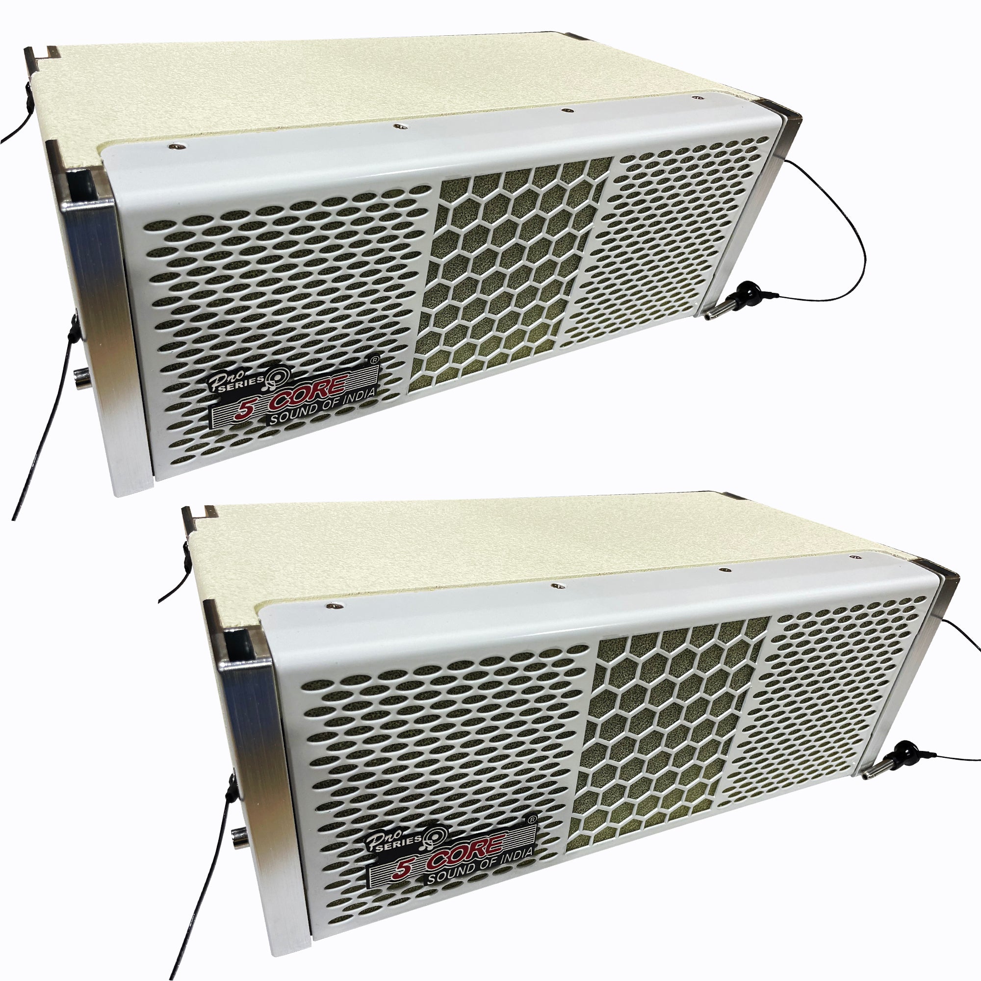 5 Core 400W Line Array Speaker System with 2x 5.5-inch Powered Line Array Subwoofer with Tweeter LA 205 WH - Intensery