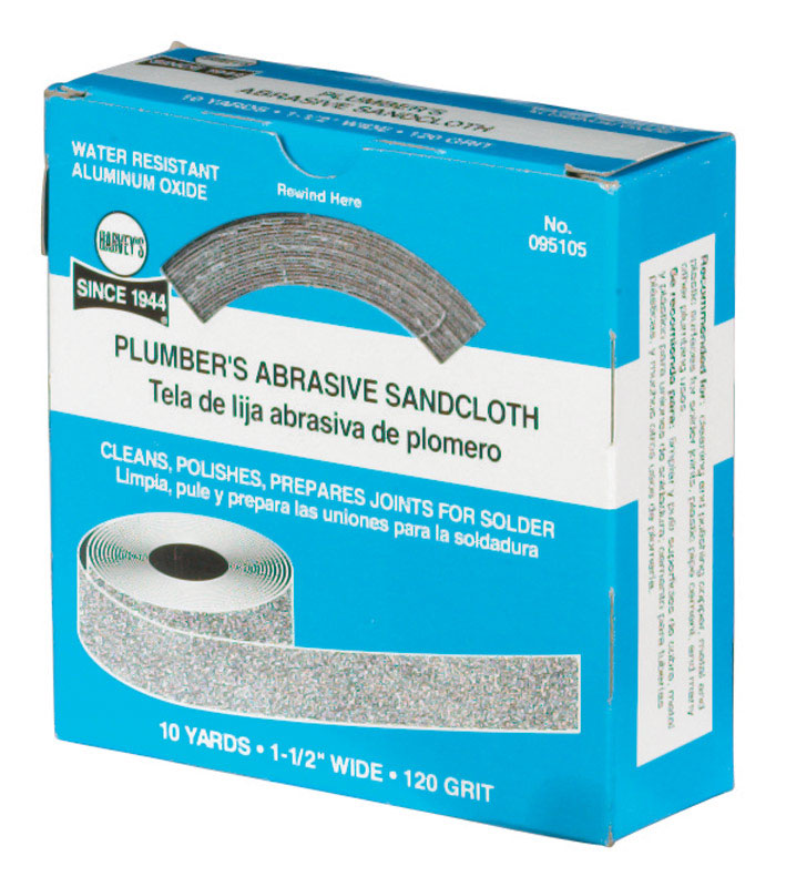 Harvey\u0027s 10 yd L X 1-1/2 in. W 120 Grit Aluminum Oxide Sanding Cloth 1 pk - Intensery